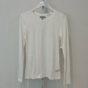 TEE WHITE 100% PIMA COTTON LONG SLEEVE T-SHIRT SIZE S NWTS! #5